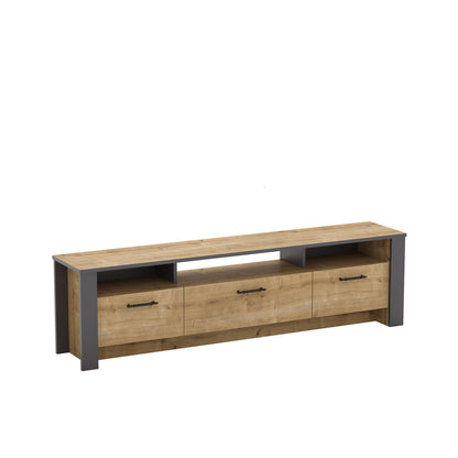 TV Stand Manhattan 180 - Oak-MN71TSB01 Oak
Dark Grey 192 X 40 X 14 by DECOROTIKA | Souqify
