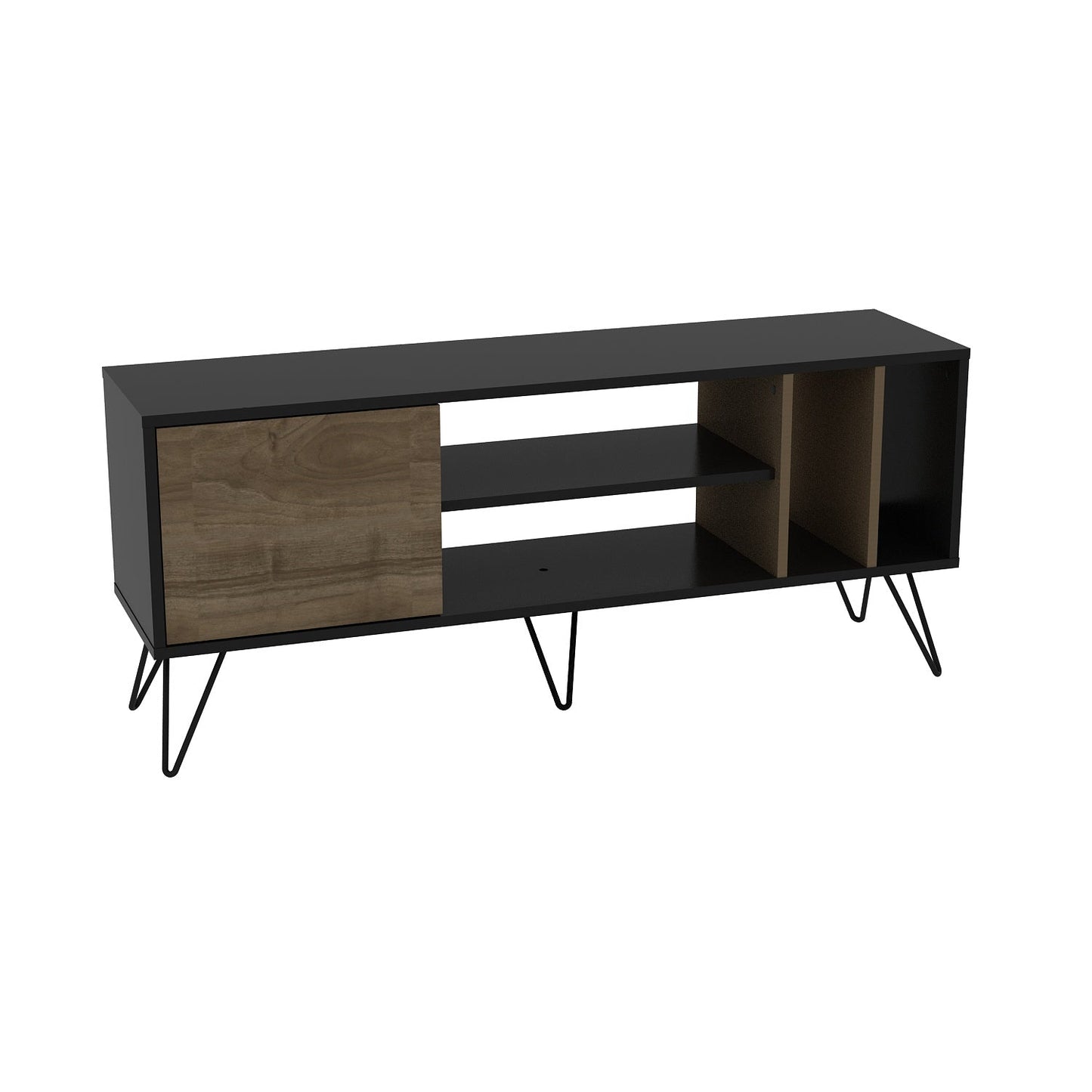 TV Stand Mistico (140) - Walnut, Black-MST55TSB01 Walnut
Black 152 X 41 X 15 by DECOROTIKA | Souqify