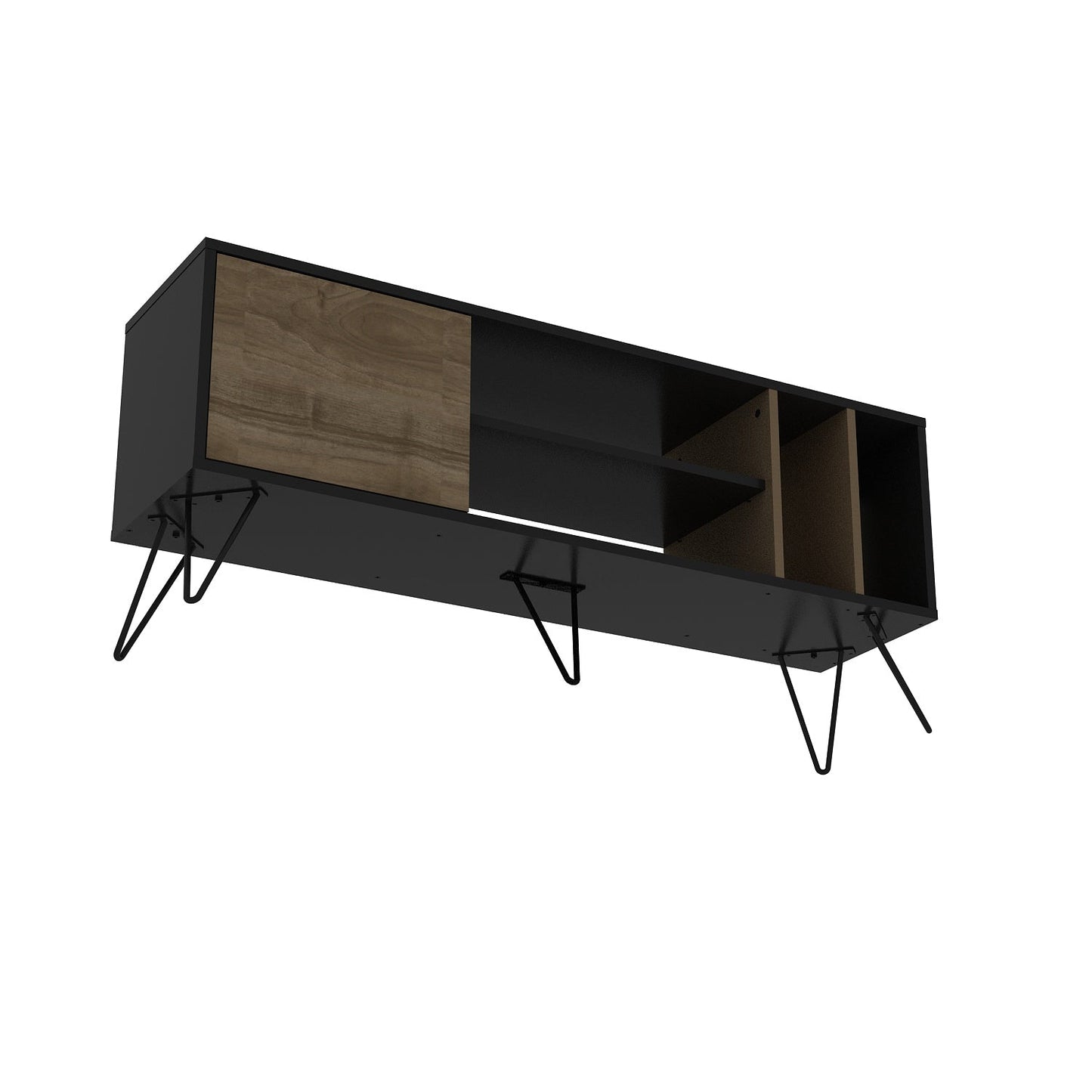 TV Stand Mistico (140) - Walnut, Black-MST55TSB01 Walnut
Black 152 X 41 X 15 by DECOROTIKA | Souqify