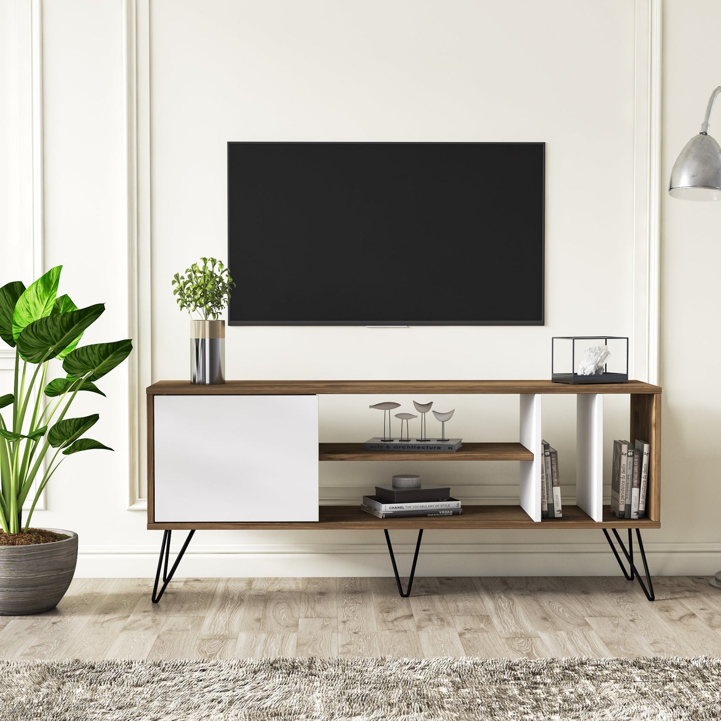 TV Stand Mistico (140) - Walnut, White-MST55TSB02 Walnut
Black
White 152 X 41 X 15 by DECOROTIKA | Souqify