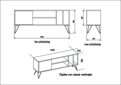 TV Stand Mistico (140) - Walnut, White-MST55TSB02 Walnut
Black
White 152 X 41 X 15 by DECOROTIKA | Souqify