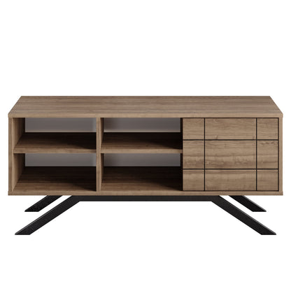 TV Stand North - Black, Walnut-NOR51TS02 Black
Walnut 143 X 43 X 20 by DECOROTIKA | Souqify
