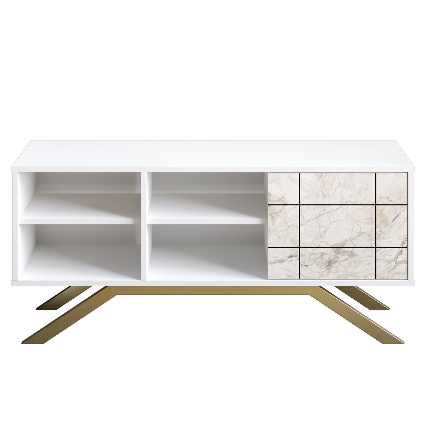 TV Stand North - White, Gold-NOR51TS01 White
Gold 143 X 43 X 20 by DECOROTIKA | Souqify