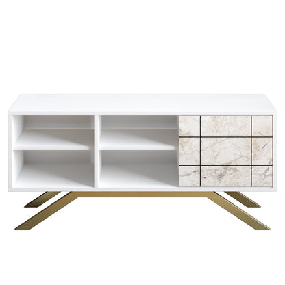 TV Stand North - White, Gold-NOR51TS01 White
Gold 143 X 43 X 20 by DECOROTIKA | Souqify