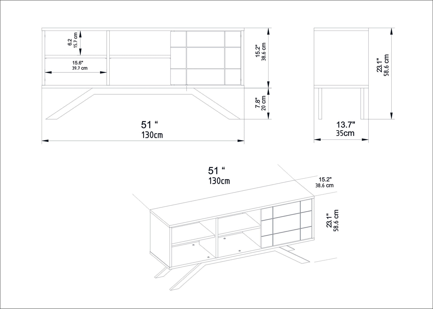 TV Stand North - White, Gold-NOR51TS01 White
Gold 143 X 43 X 20 by DECOROTIKA | Souqify