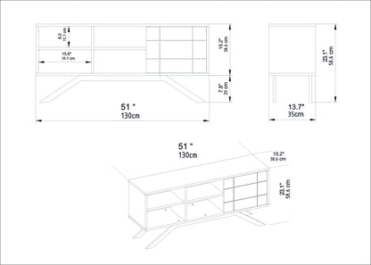 TV Stand North - White, Gold-NOR51TS01 White
Gold 143 X 43 X 20 by DECOROTIKA | Souqify