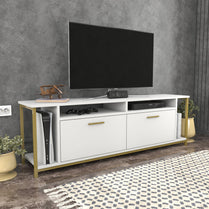 TV Stand Omar - White, Gold-OMR63TS03 White
Gold 174 X 43 X 15 by DECOROTIKA | Souqify