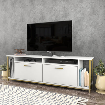 TV Stand Omar - White, Gold-OMR63TS03 White
Gold 174 X 43 X 15 by DECOROTIKA | Souqify