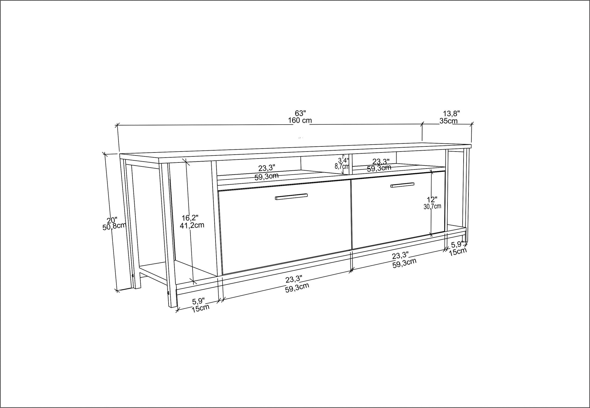 TV Stand Omar - White, Gold-OMR63TS03 White
Gold 174 X 43 X 15 by DECOROTIKA | Souqify