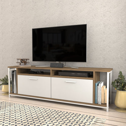 TV Stand Omar - White, Walnut-OMR63TS02 White
Walnut 174 X 43 X 15 by DECOROTIKA | Souqify