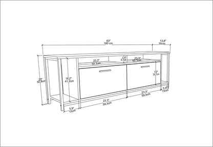 TV Stand Omar - White, Walnut-OMR63TS02 White
Walnut 174 X 43 X 15 by DECOROTIKA | Souqify