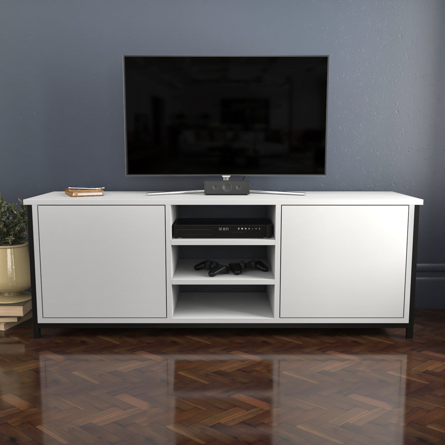 TV Stand Otis - Black, White-OTVS3081 Black
White 167.6 X 47.2 X 16.6 by DECOROTIKA | Souqify