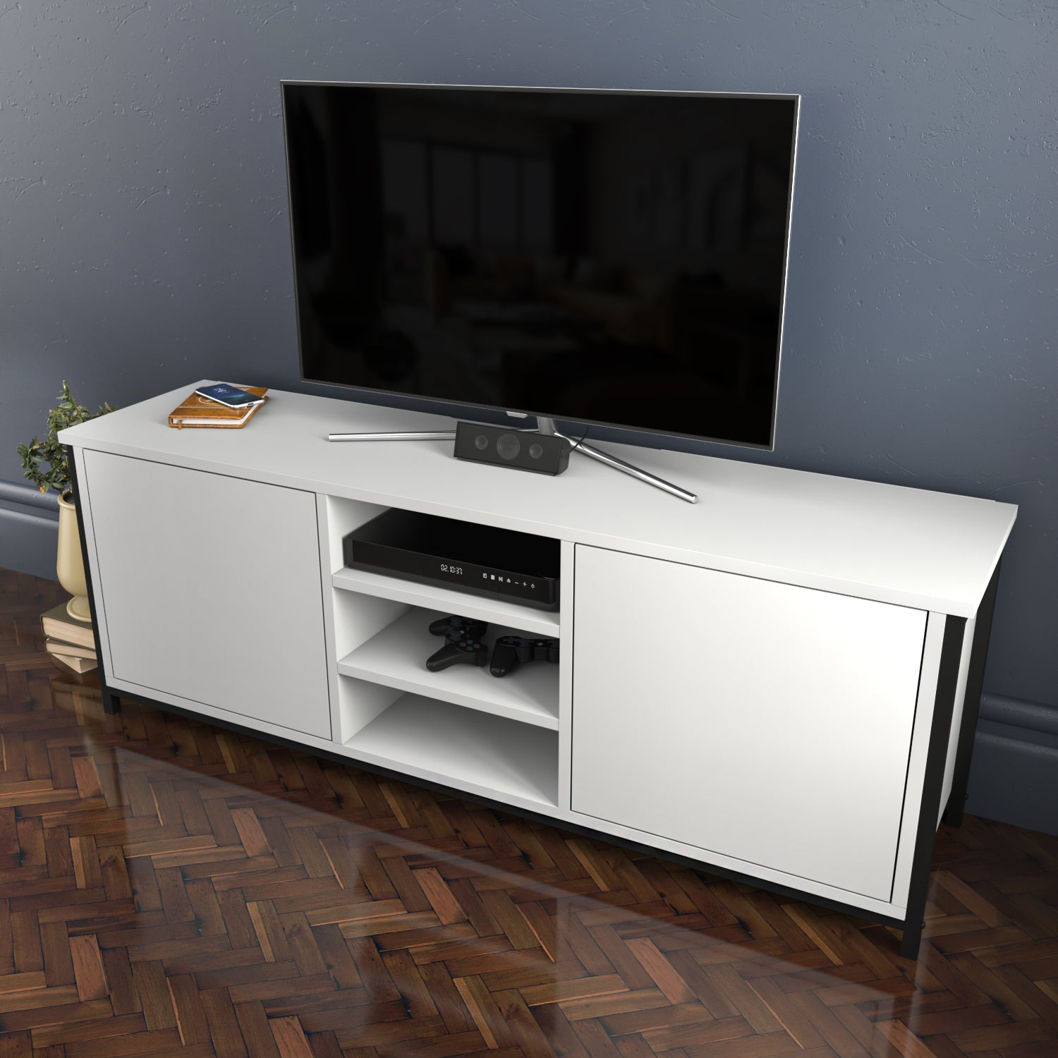 TV Stand Otis - Black, White-OTVS3081 Black
White 167.6 X 47.2 X 16.6 by DECOROTIKA | Souqify