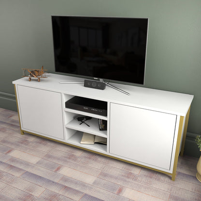 TV Stand Otis - Gold, White-OTVS3089 Gold
White 167.6 X 47.2 X 16.6 by DECOROTIKA | Souqify