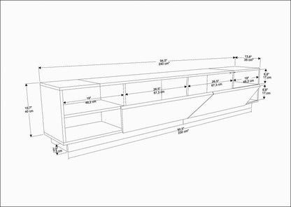 TV Stand Rhodes - Oak-OTVS3335 Oak 176 X 46 X 17 by DECOROTIKA | Souqify