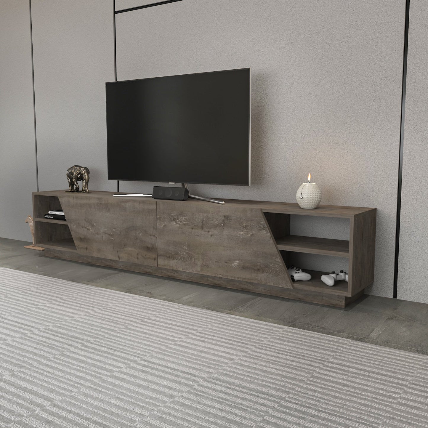 TV Stand Rhodes - Wenge-OTVS3343 Wenge 176 X 46 X 17 by DECOROTIKA | Souqify