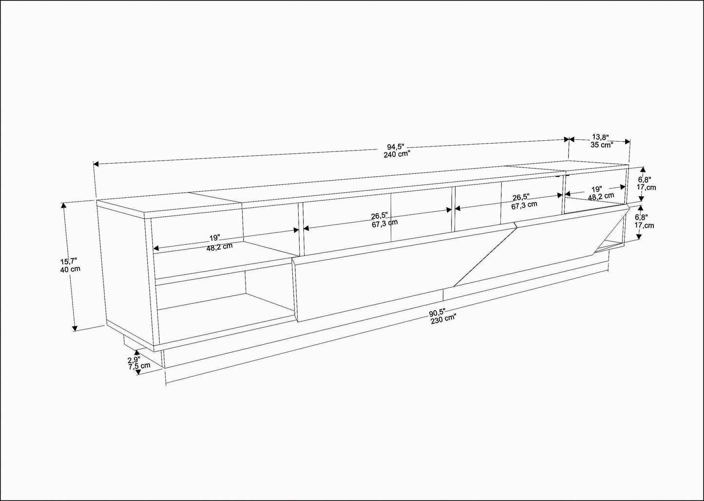 TV Stand Rhodes - White-OTVS3331 White 176 X 46 X 17 by DECOROTIKA | Souqify