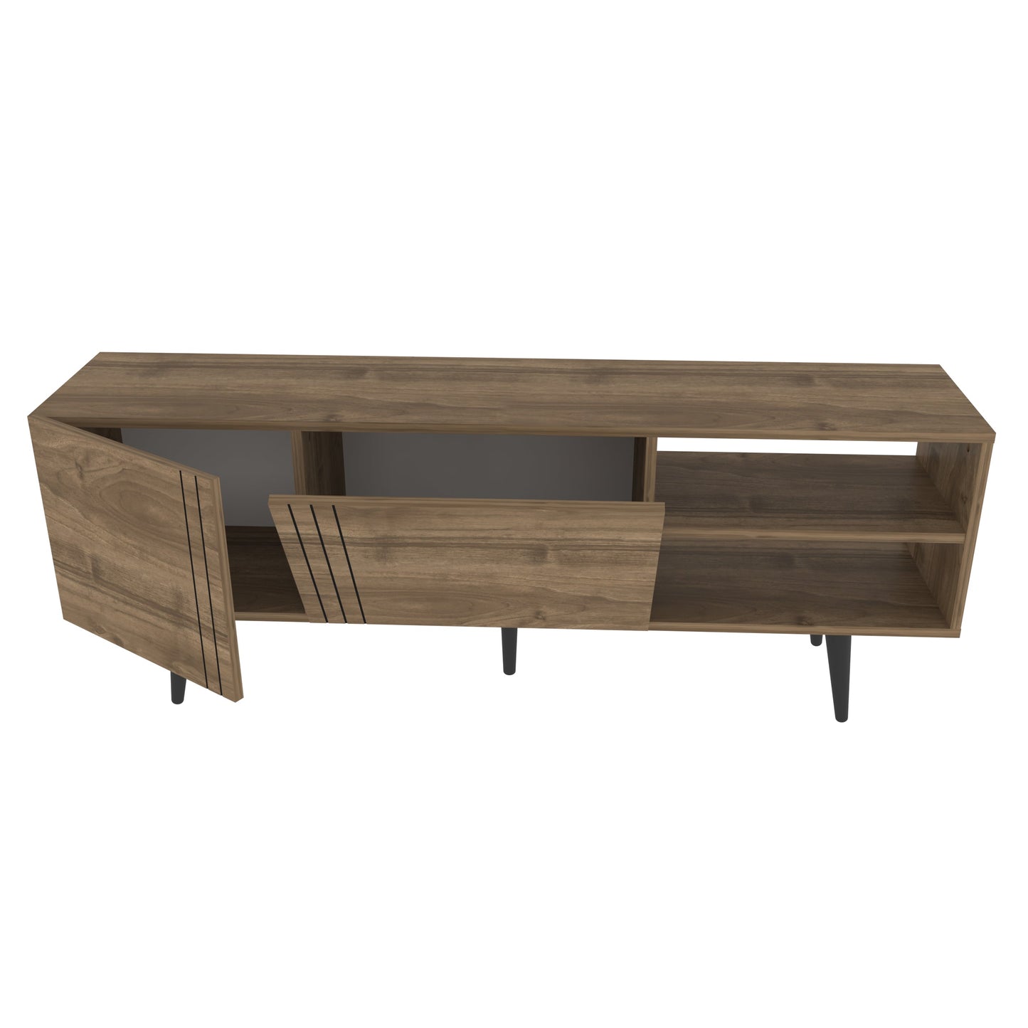 TV Stand Ronas - Walnut-RON63TS01 Walnut 171 X 44 X 15 by DECOROTIKA | Souqify