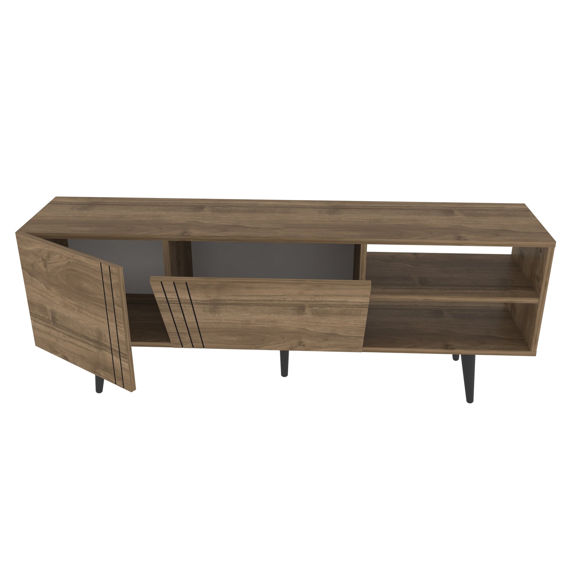 TV Stand Ronas - Walnut-RON63TS01 Walnut 171 X 44 X 15 by DECOROTIKA | Souqify