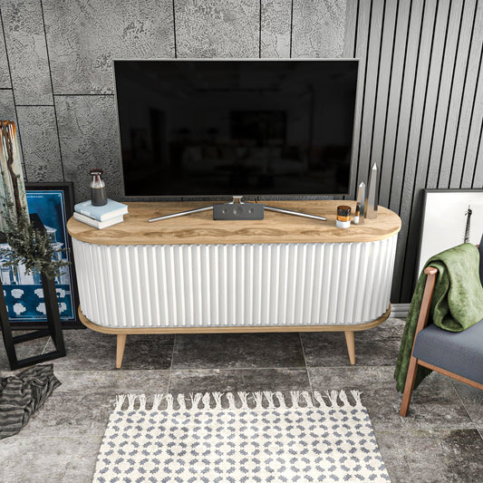 TV Stand Stor - Oud Oak, White-STO55TS01 Oud Oak
White 155 X 49 X 18 by DECOROTIKA | Souqify
