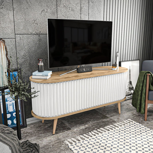 TV Stand Stor - Oud Oak, White-STO55TS01 Oud Oak
White 155 X 49 X 18 by DECOROTIKA | Souqify