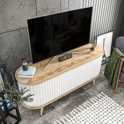 TV Stand Stor - Oud Oak, White-STO55TS01 Oud Oak
White 155 X 49 X 18 by DECOROTIKA | Souqify