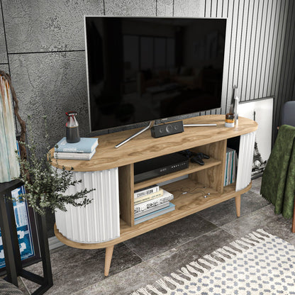 TV Stand Stor - Oud Oak, White-STO55TS01 Oud Oak
White 155 X 49 X 18 by DECOROTIKA | Souqify