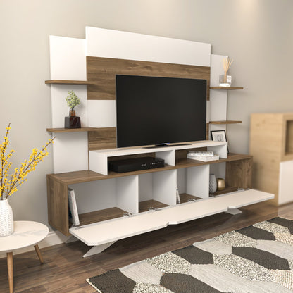 TV Unit Delpi-DLP71TS01 Walnut
White 180 X 40 X 22 by DECOROTIKA | Souqify