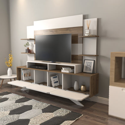 TV Unit Delpi-DLP71TS01 Walnut
White 180 X 40 X 22 by DECOROTIKA | Souqify