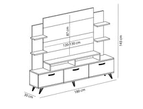 TV Unit Diana - White, Walnut-DIAN71TS01 White
Walnut 180 X 40 X 22 by DECOROTIKA | Souqify