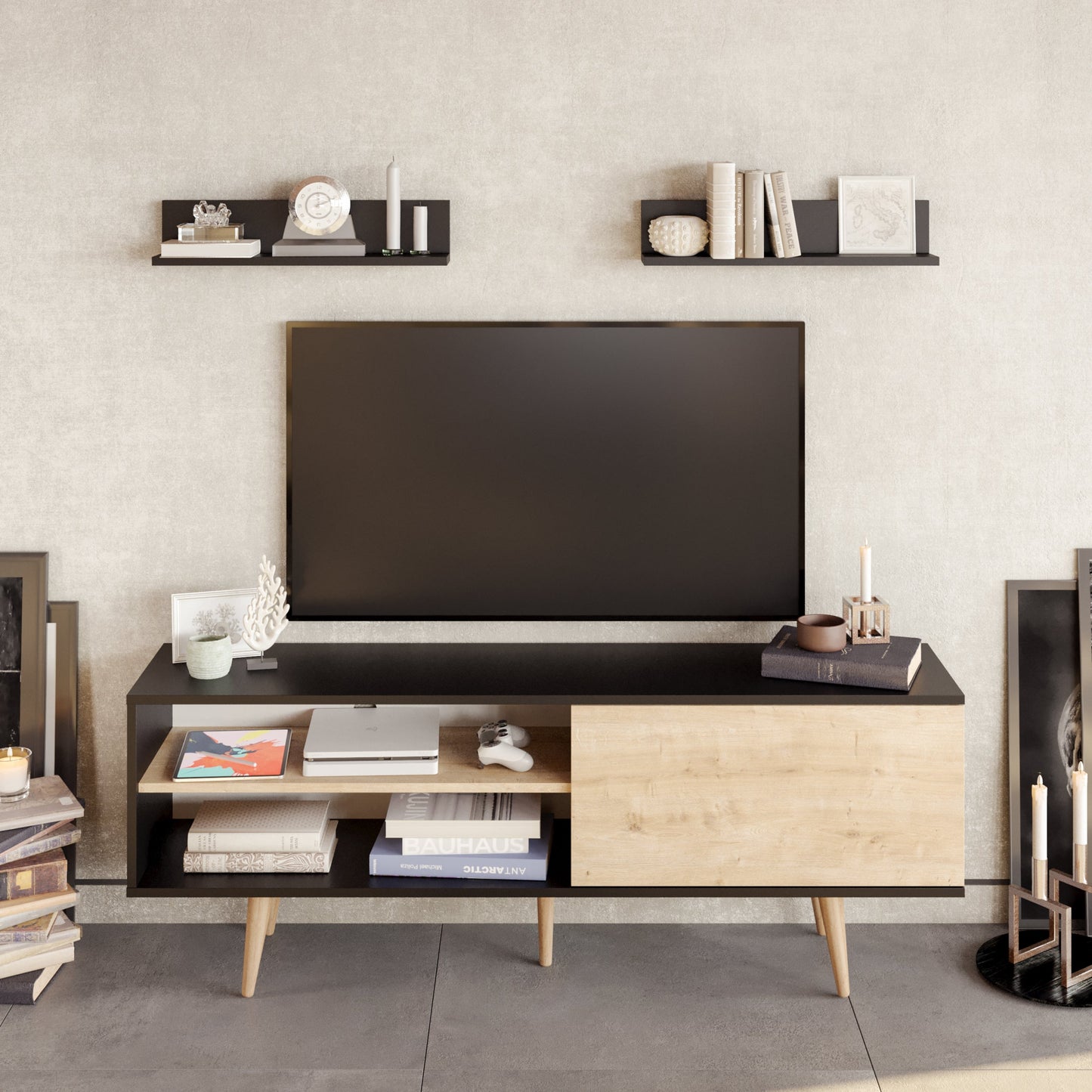 TV Unit Pi - Black, Sapphire-PI63TS03 Black
Sapphire 170 X 41 X 14 by DECOROTIKA | Souqify