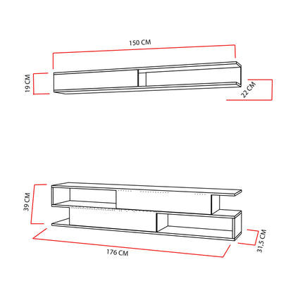 TV Unit Sims - Black, White-SMS71TS01 White
Black 180 X 37 X 14 by DECOROTIKA | Souqify