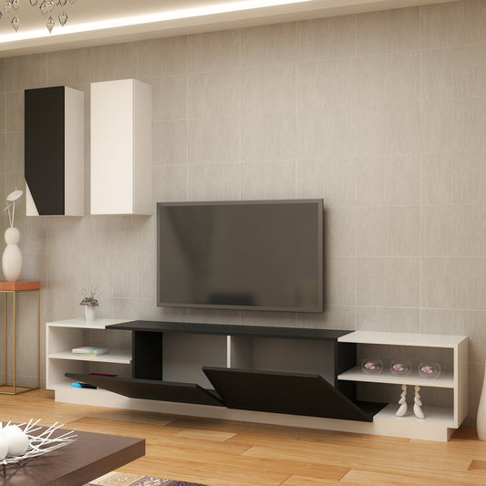 TV Unit Zebra - Black, White-ZBR108TS02 Black
White 168 X 46 X 11 by DECOROTIKA | Souqify