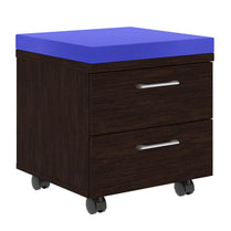 TWO DRAWER MOBILE PEDESTAL WITH UPHOLSTERY ON TOP, MADE IN E1 LAMINATE CHIPBOARD by Treejar | Souqify