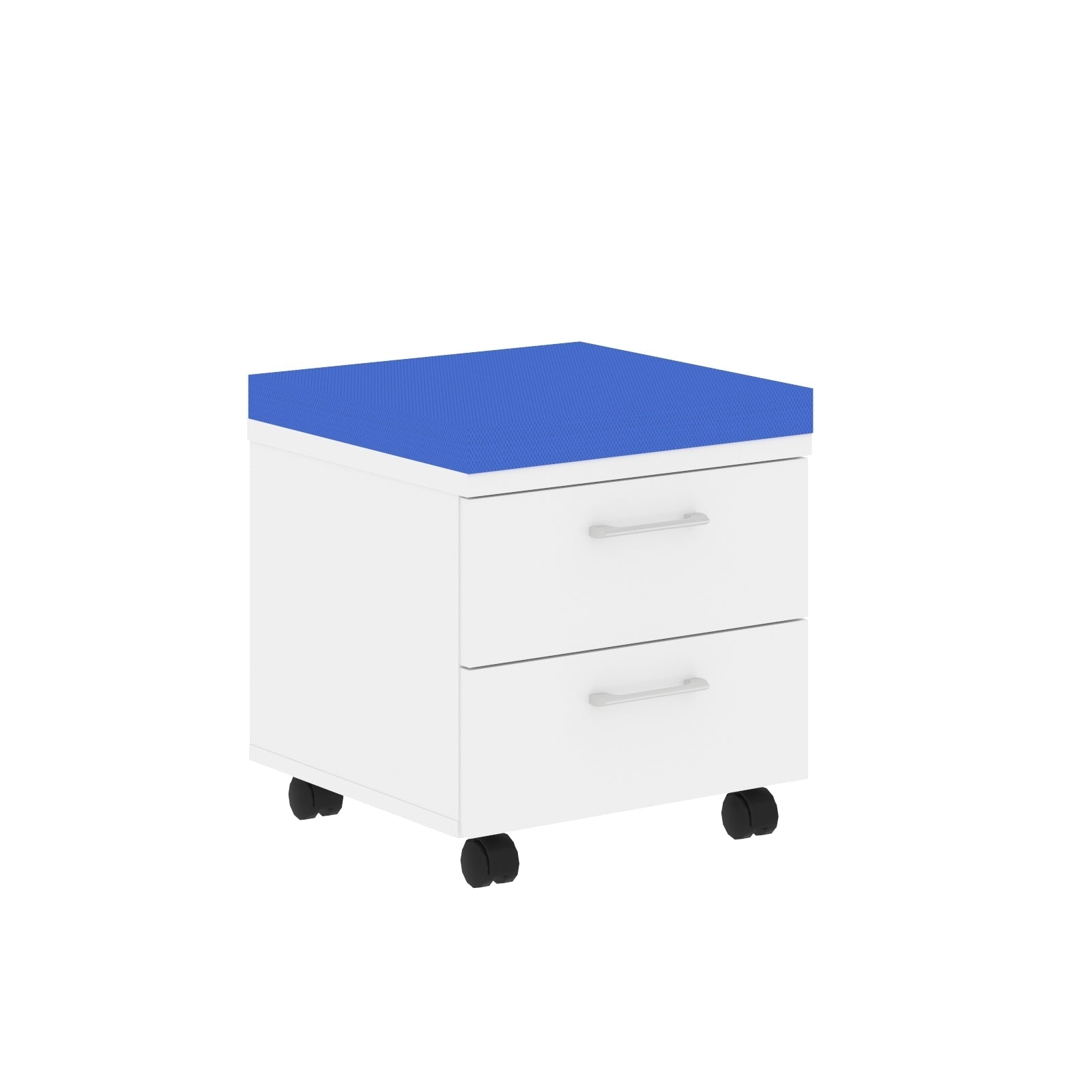 TWO DRAWER MOBILE PEDESTAL WITH UPHOLSTERY ON TOP, MADE IN E1 LAMINATE CHIPBOARD by Treejar | Souqify