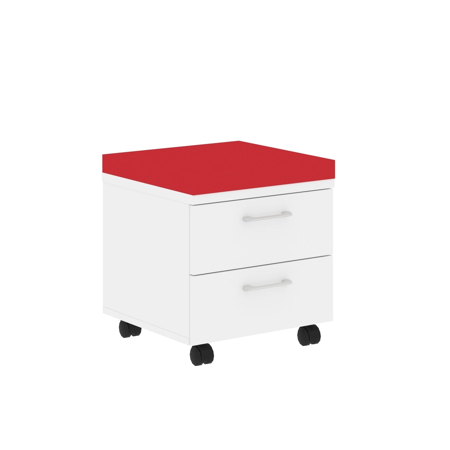 TWO DRAWER MOBILE PEDESTAL WITH UPHOLSTERY ON TOP, MADE IN E1 LAMINATE CHIPBOARD by Treejar | Souqify