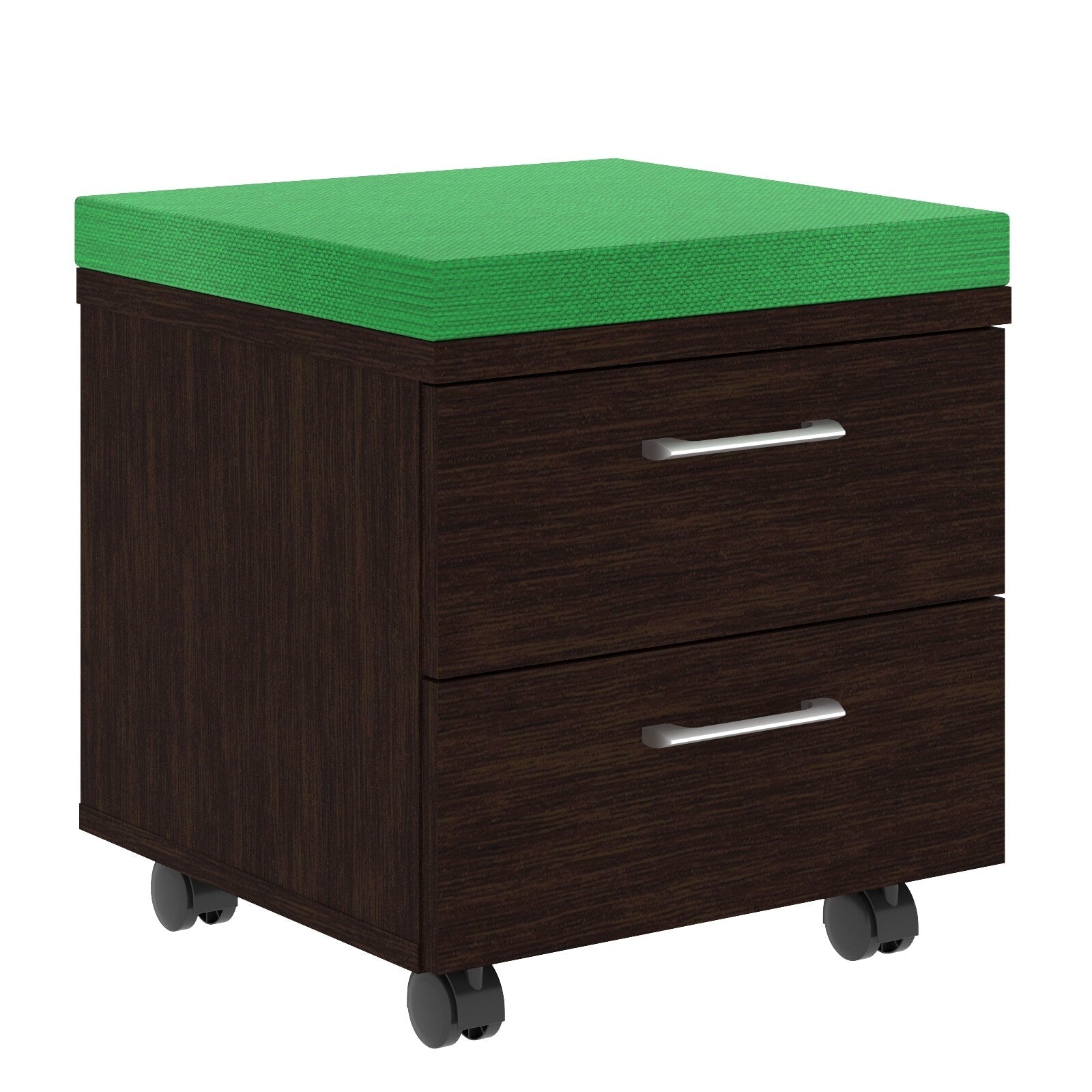 TWO DRAWER MOBILE PEDESTAL WITH UPHOLSTERY ON TOP, MADE IN E1 LAMINATE CHIPBOARD by Treejar | Souqify