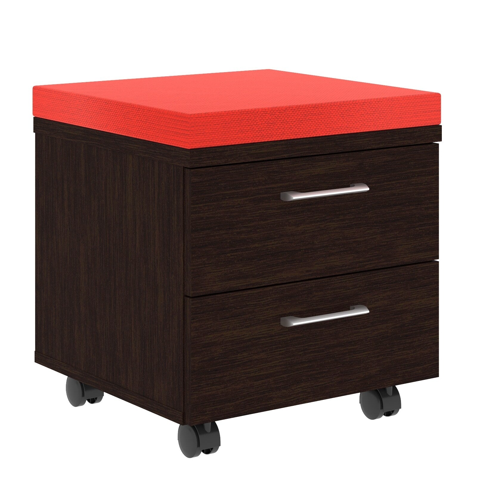 TWO DRAWER MOBILE PEDESTAL WITH UPHOLSTERY ON TOP, MADE IN E1 LAMINATE CHIPBOARD by Treejar | Souqify