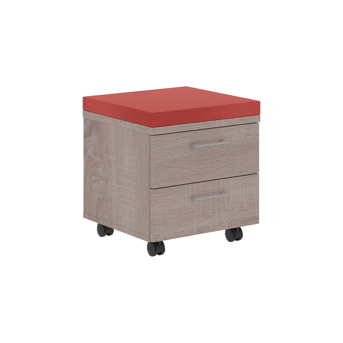 TWO DRAWER MOBILE PEDESTAL WITH UPHOLSTERY ON TOP, MADE IN E1 LAMINATE CHIPBOARD by Treejar | Souqify
