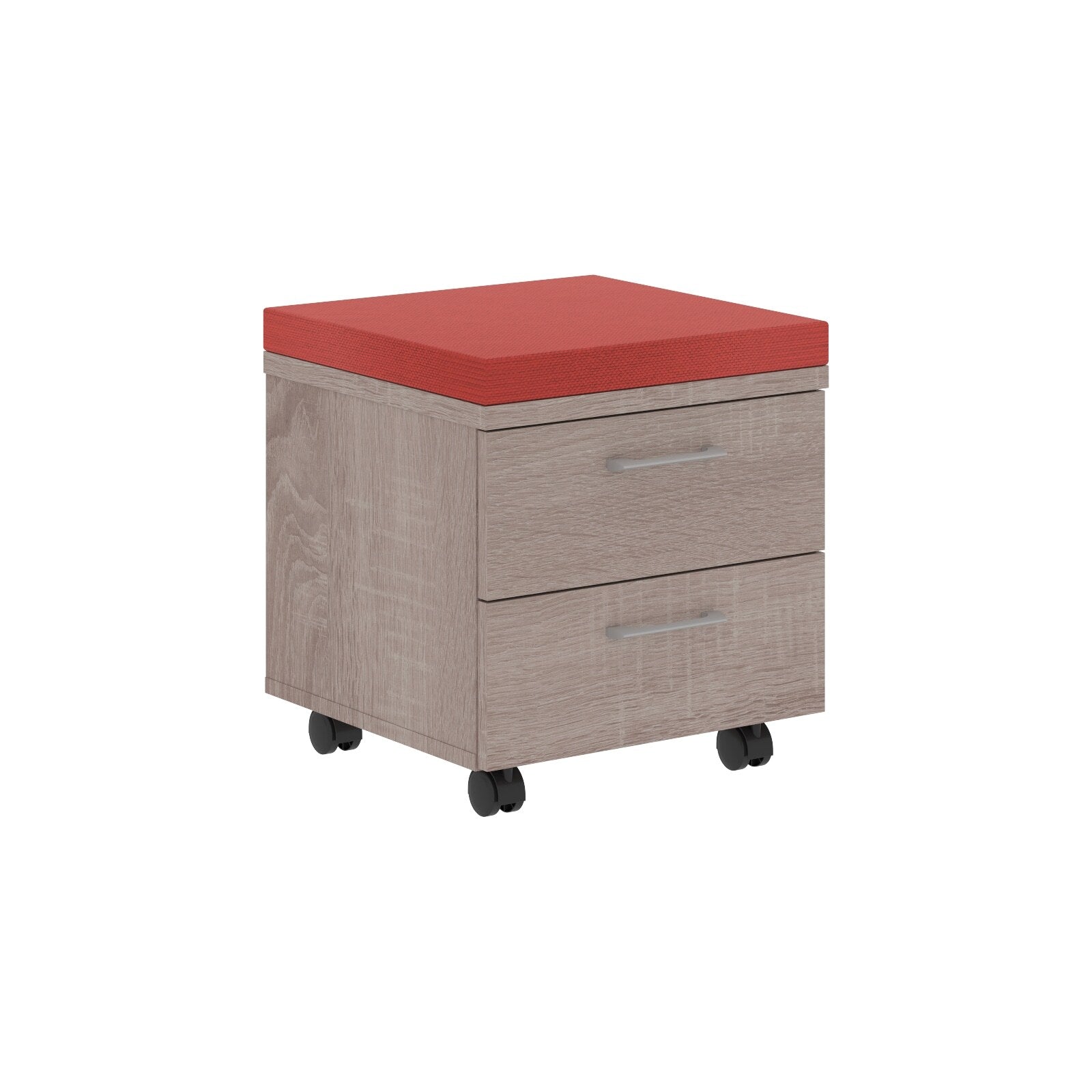 TWO DRAWER MOBILE PEDESTAL WITH UPHOLSTERY ON TOP, MADE IN E1 LAMINATE CHIPBOARD by Treejar | Souqify