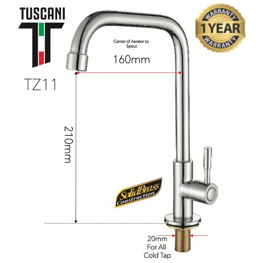 TZ11 - Zenio Series Kitchen Cold Tap by TUSCANI | Souqify