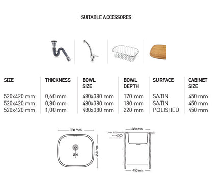 U004 UNDERMOUNT SERIES KITCHEN SINK by Maykromluks | Souqify