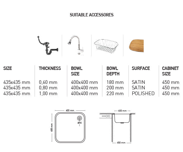 U005 UNDERMOUNT SERIES KITCHEN SINK by Maykromluks | Souqify