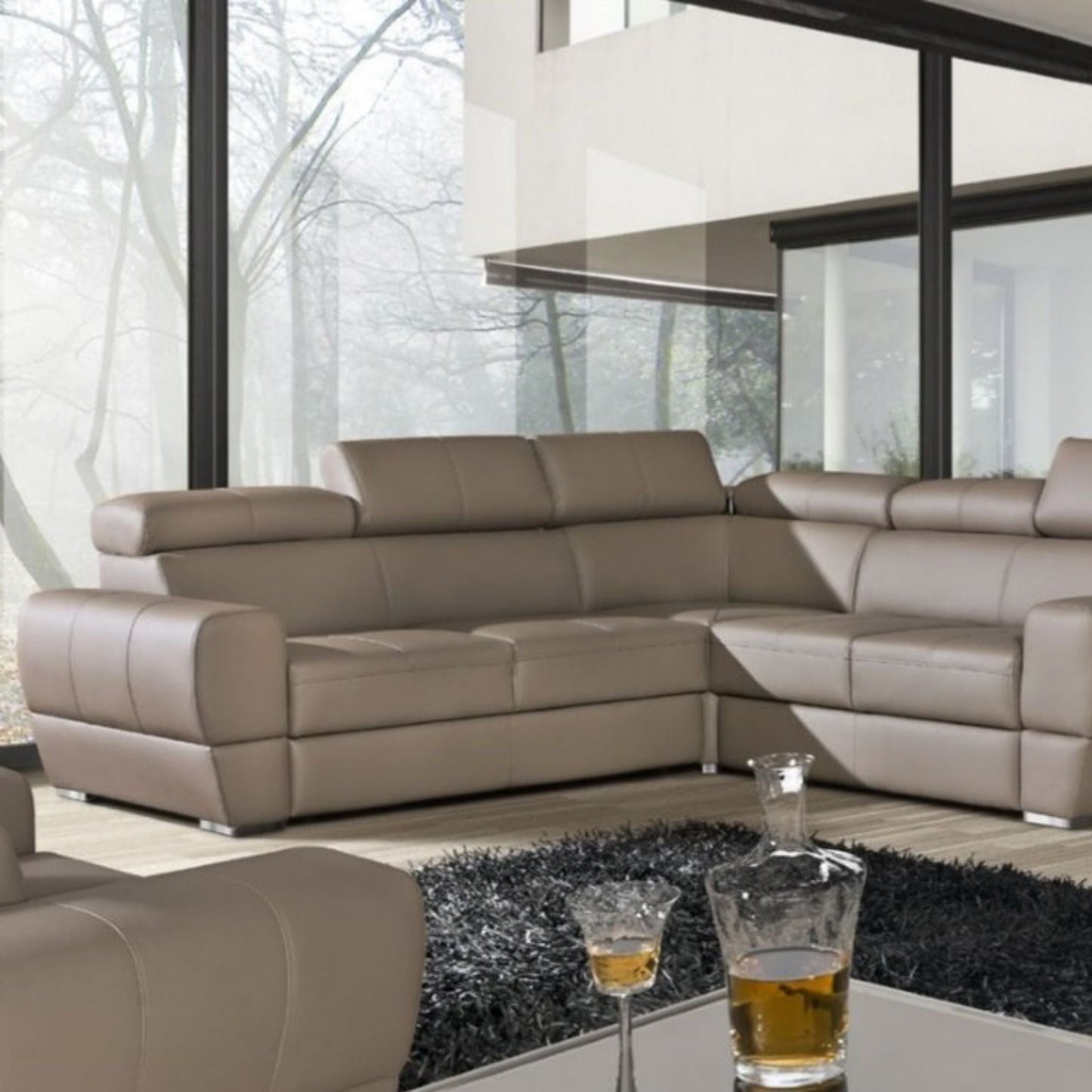VENTURO Large Modern Corner Sofa Bed | 2550mm X 2350mm | Variety of materials by EWOODS | Souqify