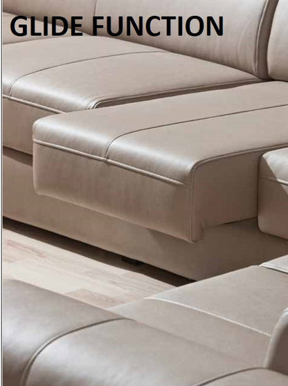 VENTURO New Large U-Shape Sofa Bed | Bespoke design Eco-leather Vienna 04 by EWOODS | Souqify