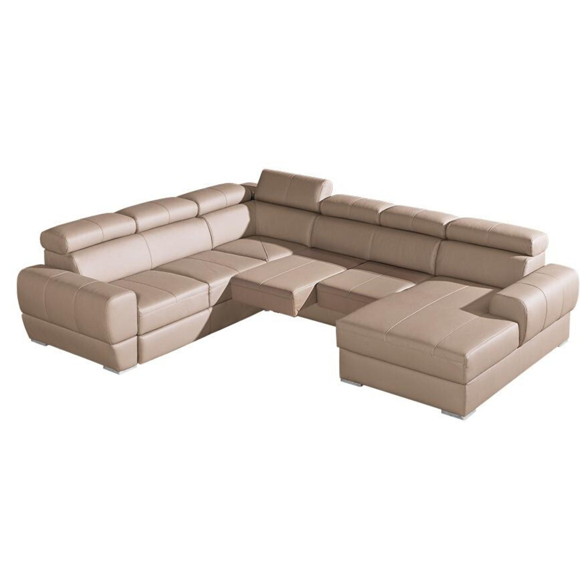 VENTURO New Large U-Shape Sofa Bed | Bespoke design Eco-leather Vienna 04 by EWOODS | Souqify