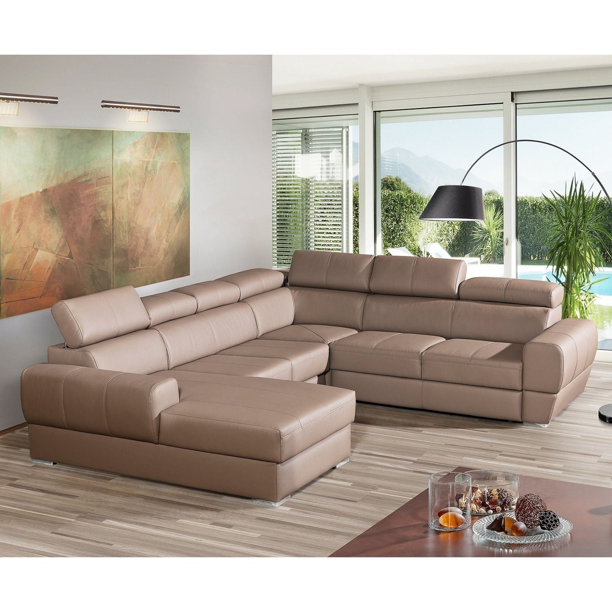 VENTURO New Large U-Shape Sofa Bed | Bespoke design Eco-leather Vienna 04 by EWOODS | Souqify