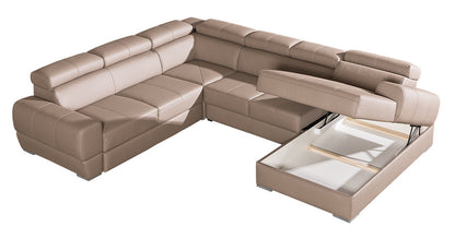 VENTURO New Large U-Shape Sofa Bed | Bespoke design Eco-leather Vienna 04 by EWOODS | Souqify