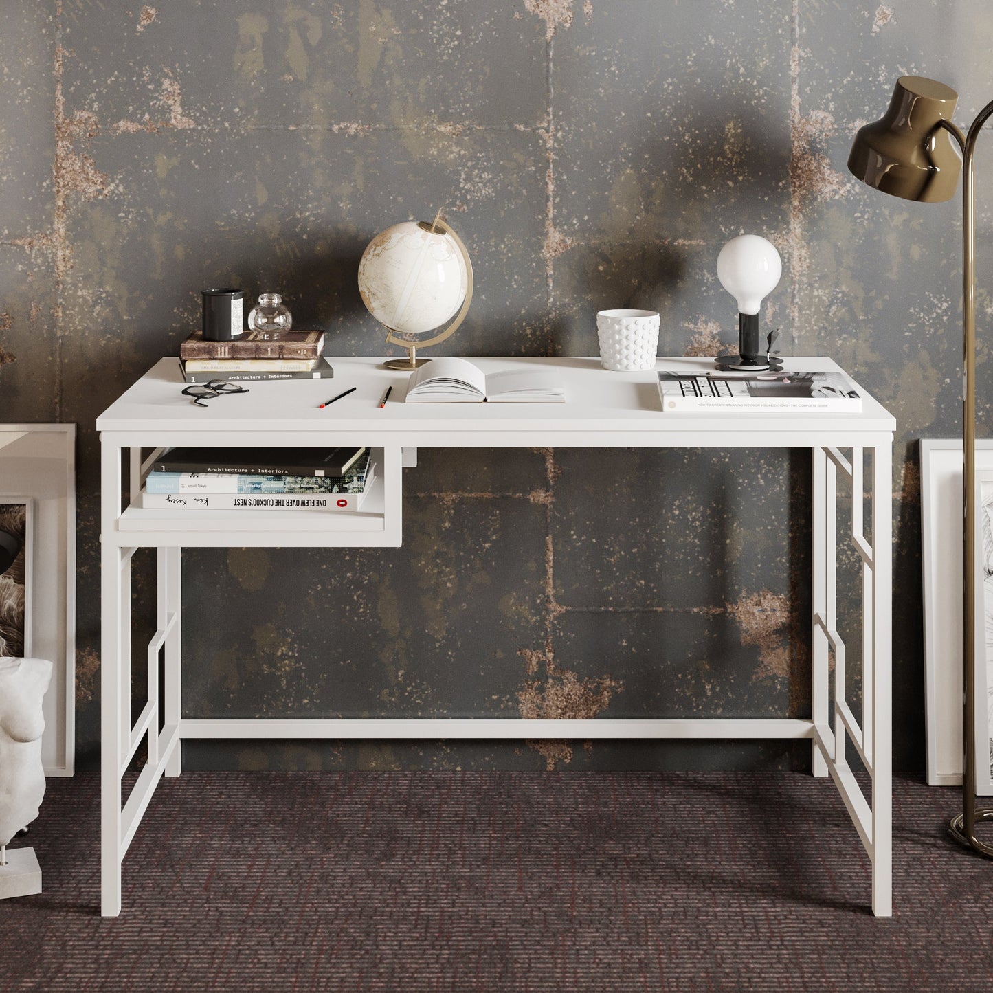 Victory Computer Desk -White by DECOROTIKA | Souqify