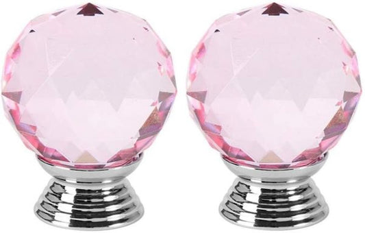 Vila 2002 Drawer knob Crystal Glass Cupboard Pull Handle Zinc Alloy Door Knob Drawer Handles Furniture Pulls Hardware Pink 1-pec by Vilalock | Souqify